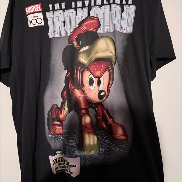 Disney Other - Disney Marvel Black Iron Man Graphic Tee